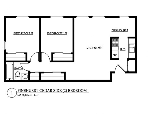 a floor plan of a house with a bedroom and a living room